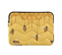 Laptop Sleeve Case Lightweight Laptop Case Bag 13 Inch 14 Inch Honeycomb Background with Bees Computer Briefcase with Zipper Travel Business