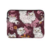 Laptop Sleeve Case Polyester Laptop Case Bag 13 Inch 14 Inch Beauty Turkish Angoracats Burgundy Computer Bag Work Journey