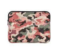 Laptop Sleeve Case Polyester Travel Laptop Sleeve Bag 13 Inch 14 Inch Camouflage Red Green Case with Zipper Work Journey
