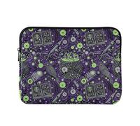Laptop Sleeve Case Soft Laptop Case 13 Inch 14 Inch Halloween Polka-dot Crow Crucible Green Purple Travel Computer Carrying Bag Handbag