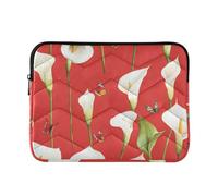 Laptop Sleeve Case Soft Laptop Sleeve Bag 13 Inch 14 Inch Cartoon Calla Lily Red Computer Bag Travel Business