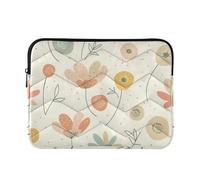 Laptop Sleeve Case Soft Laptop Zipper Case 13 Inch 14 Inch Flower Doodles Solf Color Travel Computer Carrying Bag Handbag