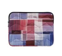 Laptop Sleeve Case Soft Travel Laptop Bag Handbag 13 Inch 14 Inch Boho Red and Blue Irregular Stripes Tablet Briefcase Carrying Bag Work Journey