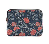 Laptop Sleeve Case Stylish Computer Case 13 Inch 14 Inch Red Traditional Floral Design Travel Laptop Sleeve Bag