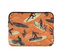 Laptop Sleeve Case Stylish Laptop Carrying Case with Zipper 13 Inch 14 Inch Surfing Orange Computer Briefcase with Zipper Work Journey