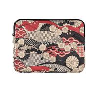 Laptop Sleeve Case Stylish Laptop Cases 13 Inch 14 Inch Red Japanese Zephyr Cherry Blossoms Case Hard Cover with Zipper Work Journey
