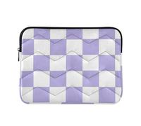 Laptop Sleeve Case Thin Laptop Bag Briefcase 13 Inch 14 Inch Purple and White American Plaid Case Hard Cover with Zipper Work Journey
