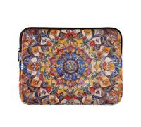 Laptop Sleeve Case Thin Laptop Zipper Case 13 Inch 14 Inch Bohemian Boho Vintage Mandala Orange Hard Cover with Zipper Work Journey