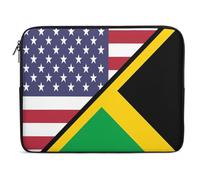Laptop Sleeve Case U.S.A And Jamaica Flag Computer Bag Girls Anti-Scratch Laptop Cover, For Computer, Notebook, Travel, 15In