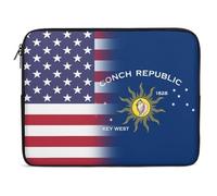 Laptop Sleeve Case U.S.A Conch Republic Key West Flag Computer Briefcase Anti-Scratch Girls Laptop Cover, For Office, Travel, Computer, 15In
