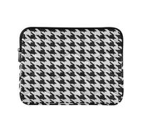Laptop Sleeve Case Water Resistant Case Bag with Zipper 15 Inch 16 Inch Classical Black White Houndstooth forro para L