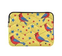 Laptop Sleeve Case Waterproof Laptop Case 13 Inch 14 Inch National Memorial Day Red Bird Computer with Zipper Work Journey
