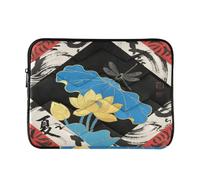 Laptop Sleeve Case Waterproof Laptop Sleeve Bag 15 Inch 16 Inch Water Lily Japanese Red estuche para L