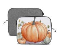 Laptop Sleeve Case Waterproof Shock Resistant Notebook Protective Bag Lightweight Fall Watercolor Pumpkins Travel Carrying Case Compatible 13-14 Inch Laptop