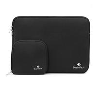 Laptop Sleeve Case with Small Accessory Bag - Apple MacBook Pro, Air, Microsoft Surface, Chromebook and Notebook Computer Compatible - Highly Water Repellent Soft Plush Inner Protector Cover (Black)