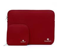 Laptop Sleeve Case with Small Accessory Bag - Apple MacBook Pro, Air, Microsoft Surface, Chromebook and Notebook Computer Compatible - Highly Water Repellent Soft Plush Inner Protector Cover(Burgundy)
