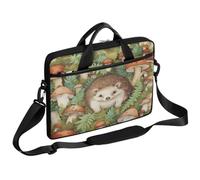 Laptop Sleeve for 13 13.3 14 14.5 15 in, Mushroom Leaves Hedgehog Laptop Case Handbag Messenger Carrying Notebook Bag for Girls Boys Men Women