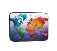 Laptop Sleeve Laptop Case Bag Shockproof Computer Carrying Bag Color World map Briefcase Handbags 17 inch