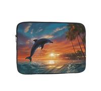 Laptop Sleeve Laptop Case Bag Shockproof Computer Carrying Bag Dolphins and Palm Trees Briefcase Handbags 10 inch