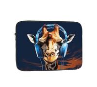 Laptop Sleeve Laptop Case Bag Shockproof Computer Carrying Bag Giraffe Wearing Headphones Briefcase Handbags 13 inch
