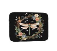 Laptop Sleeve Laptop Case Bag Shockproof Computer Carrying Bag Image of Dragonfly in Wreath Briefcase Handbags 17 inch