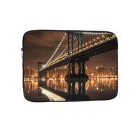 Laptop Sleeve Laptop Case Bag Shockproof Computer Carrying Bag New York Manhattan Bridge Night Briefcase Handbags 10 inch