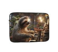 Laptop Sleeve Laptop Case Bag Shockproof Computer Carrying Bag Sloth Playing Piano Cartoon Briefcase Handbags 12 inch