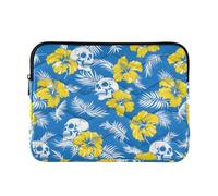 Laptop Sleeve Laptop Cover Computer Carrying Case Case Notebook Bag Briefcase Cushion Protective L Blue Skulls Hibiscus Palm Leaves
