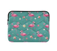 Laptop Sleeve Laptop Cover Computer Carrying Case Case Notebook Bag Briefcase Cushion Protective L Flamingo Flowers Green Pattern
