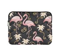 Laptop Sleeve Laptop Cover Computer Carrying Case Case Notebook Bag Briefcase Cushion Protective L Flamingo Flowers Black Pattern