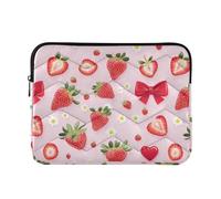 Laptop Sleeve Laptop Cover Computer Carrying Case Case Notebook Bag Briefcase Cushion Protective L Pink Background Strawberry Pattern