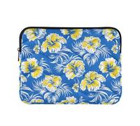 Laptop Sleeve Laptop Cover Computer Carrying Case Case Notebook Bag Briefcase Cushion Protective M Blue Hibiscus and Palm Leaves Pattern