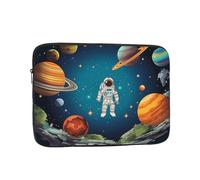 Laptop Sleeve Outer Space Rocket Astronaut Notebook Tablet Carrying Bag Multi-Color Soft Laptop Bag, For Office, Travel, Notebook, 15In