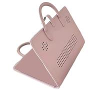 Laptop Sleeve, Pink Leather Laptops Outer Protector, 14.17x9.45x1.18 Inches, Waterproof Notebook Carrying Case, Soft Handle Design for Work, Company, and Travel Use, Beige