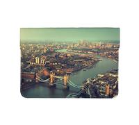 Laptop Sleeve, Premium Leather Skinny Document Bag for Inch Laptop TabletTab, Waterproof and Anti-Scratch '' Leather Laptop Sleeve (Design Name Printed) Famous Cityscape