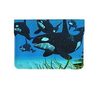 Laptop Sleeve, Premium Leather Skinny Document Bag for Inch Laptop TabletTab, Waterproof and Anti-Scratch '' Leather Laptop Sleeve (Design Name Printed) Killer Whales Swim Along