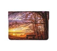 Laptop Sleeve, Premium Leather Skinny Document Bag for Inch Laptop TabletTab, Waterproof and Anti-Scratch '' Leather Laptop Sleeve (Design Name Printed) Lonely Bench Sunset