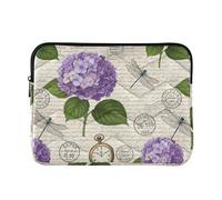 Laptop Sleeve Puffy Colorful Laptop Cases Portable Pouch Universal Business Travel Computer Cover for Computer Pro Case 14 Inch Purple Hydrangea Flower Leaves Medium