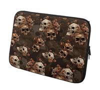 Laptop Sleeve, Skull Design Computer Cover, 15.55x11.61x0.87 Inches Waterproof Portable Laptop Bag with Zipper, Lightweight Notebook Carrying Case for Women Men Travel and Office Use