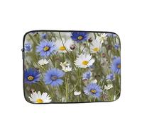 Laptop Sleeve Wild Flowers and Cornflowers Daisies Laptop Case Waterproof Computer Carrying Cover Shockproof Laptop Protector for Travel Work 15 inch
