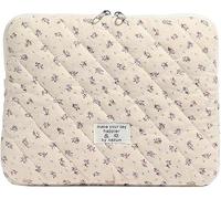 Laptop Sleeve with Flower Print for 11-15 Inch, Cute Computer Carrying Case for Everyday Carry(Purple,L)