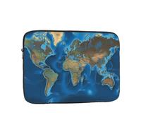 Laptop Sleeve World Map Slim Laptop Case Cover Durable Briefcase Shockproof Protective Notebook Case for Travel Work