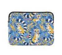 Laptop Sleeves 13-14 Inch Classical, Lemurs Madagascar on Blue Pattern, Tablet Briefcase Carrying Bag for Journey Work Business