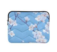 Laptop Sleeves 13-14 Inch Concise, Sweet Cherry Blossom Blue, Computer Bags with Zipper for Business Journey Work