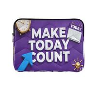 Laptop Sleeves 13-14 Inch Water Resistant, Make Today Count Motivational Design, Computer Bags with Zipper for Business Journey Work