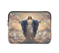 Laptop Sleeves - Angel Holy Mother Quilting Protective Computer Sleeve Bag Designed to be Slim & Lightweight Portable Laptop case for Business Work-L