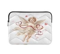 Laptop Sleeves - Angel with Heart Quilting Protective Computer Sleeve Bag Designed to be Slim & Lightweight Portable Laptop case for Business Work-M