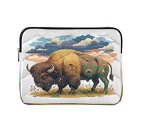 Laptop Sleeves Bag 13-14 Inch Stylish, Bison Prairie Grasslands Collage, Carrying Bags with Zipper for Journey Work