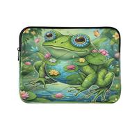 Laptop Sleeves Bag 13-14 Inch Thin, Frog Lily Pond Collage, Tablet Briefcase Carrying Bag for Business Journey Work