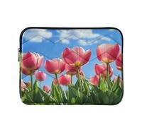 Laptop Sleeves - Beautiful Tulips Quilting Protective Computer Sleeve Bag Designed to be Slim & Lightweight Portable Laptop case for Business Work-M